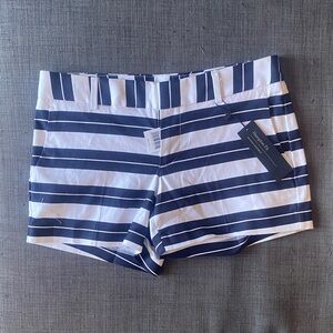 NWT Banana Republic Hampton Fit High Waist Striped Shorts - Blue and White